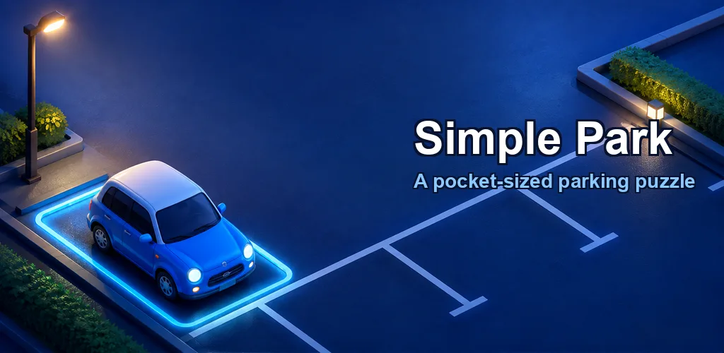 Simple Park — a car glowing in its parking spot at night